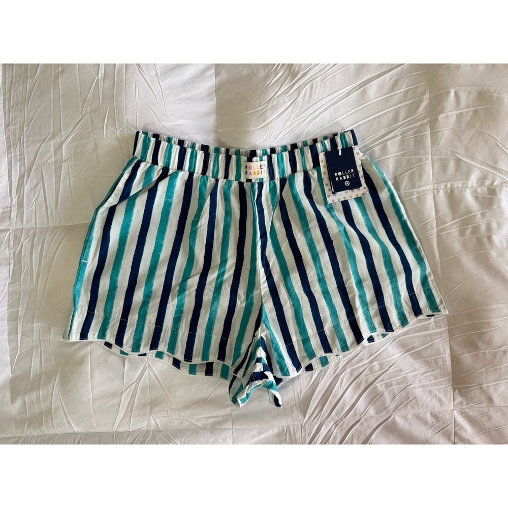Roller Rabbit x Target Size Small Blue Multi Stripe Women's Poplin Boxer Shorts